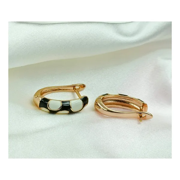 Black_&_White_Black_&_White_Polka_Dot_Painted_Hoop_With_Rose_Gold_Polish_For_Women_&_Girls.