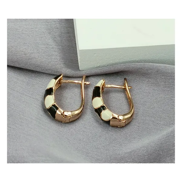 Black_&_White_Black_&_White_Polka_Dot_Painted_Hoop_With_Rose_Gold_Polish_For_Women_&_Girls.
