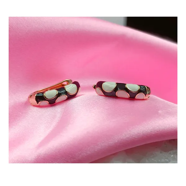 Black_&_White_Black_&_White_Polka_Dot_Painted_Hoop_With_Rose_Gold_Polish_For_Women_&_Girls.