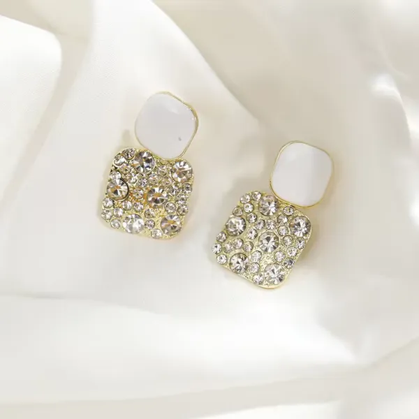 White_Shade_Fashionable_Stylish_Square_shape_White_zircon_studded_Korean__earring_for_Girls_&_Women,_Korean_Jewellery