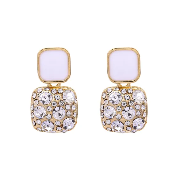 White_Shade_Fashionable_Stylish_Square_shape_White_zircon_studded_Korean__earring_for_Girls_&_Women,_Korean_Jewellery
