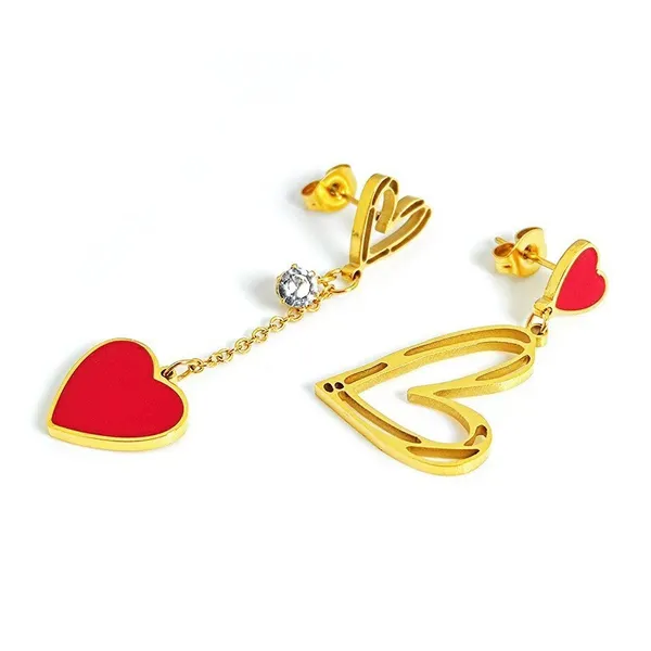 Red_Asymmetrical_Red_Heart_Titanium_Steel_Necklace_Set_With_Earrings_For_Girls_&_Women
