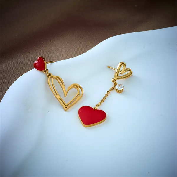 Red_Asymmetrical_Red_Heart_Titanium_Steel_Necklace_Set_With_Earrings_For_Girls_&_Women