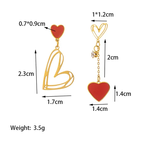 Red_Asymmetrical_Red_Heart_Titanium_Steel_Necklace_Set_With_Earrings_For_Girls_&_Women