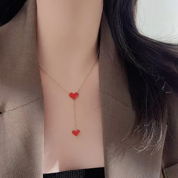 Red_Asymmetrical_Red_Heart_Titanium_Steel_Necklace_Set_With_Earrings_For_Girls_&_Women