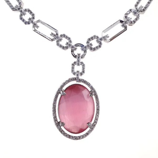 Oval_Shape_Pink_colour_American_Diamond_Necklace_Set_for_girls_&_Women