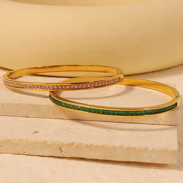 Green_Free_Size_Stainless_Steel_Designer_Bracelets_With_Green_Zircon_For_Girls_&_Women