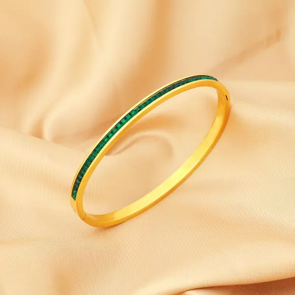 Green_Free_Size_Stainless_Steel_Designer_Bracelets_With_Green_Zircon_For_Girls_&_Women