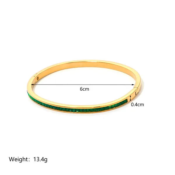 Green_Free_Size_Stainless_Steel_Designer_Bracelets_With_Green_Zircon_For_Girls_&_Women