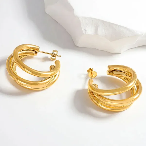 Gold_Plated_Multi-Layer_C_Shape_Hoop_Earrings_|_Stainless_Steel_Layered_Stud_Hoops_for_Women_-_Blackbox_Jewelleries