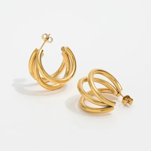 Gold_Plated_Multi-Layer_C_Shape_Hoop_Earrings_|_Stainless_Steel_Layered_Stud_Hoops_for_Women_-_Blackbox_Jewelleries