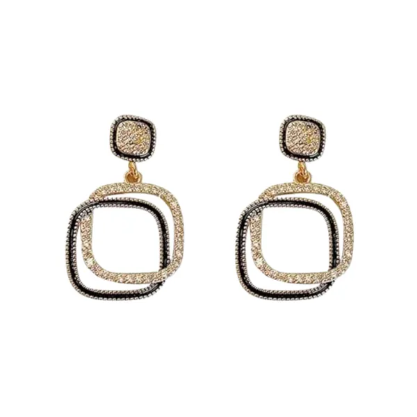 Square_Folded_drop_style_Black_&_Gold_Colour_Korean_Jewellery_Dangler_for_Women_&_Girls,_Stylish_Fashionable_western_Earring