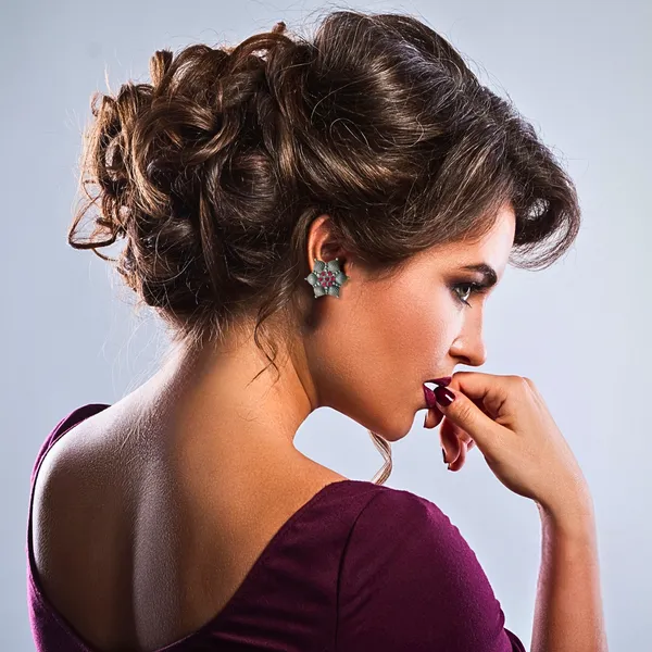 Floral_Design_Oxidised_Stud_Stylish_&_Fashionable_Earing_Studded_With_Red_Stone_For_Women_&_Girls