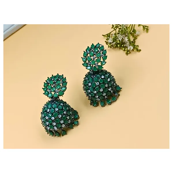 Premium_Quality_Green_Colour_Crystal_Stone_Designer_Jhumka_for_Girls_&_Women,_Wedding_jewellery,_Traditional_Jewellery