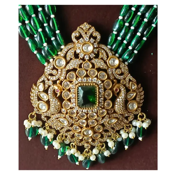 Exqusite_Luxury_Green_color_Long_Kundan_Necklace_in_Victorian_Polish_for_Women_&_Girls,_Bridal_Necklace,_Traditional_Jewellery