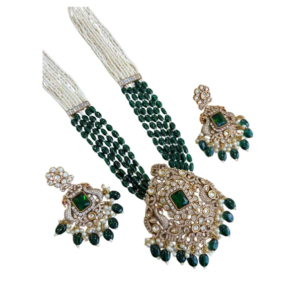 Exqusite_Luxury_Green_color_Long_Kundan_Necklace_in_Victorian_Polish_for_Women_&_Girls,_Bridal_Necklace,_Traditional_Jewellery