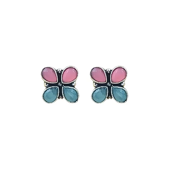 Flower_shape_Pink_&_Sky_Blue_Oxidized_Stud_For_Women_&_Girl_|_Stylish_&_Fashionable_Earing,_Jewellery_for_Women,_Best_Gift_for_Birthday,_Anniversary_&_Wedding