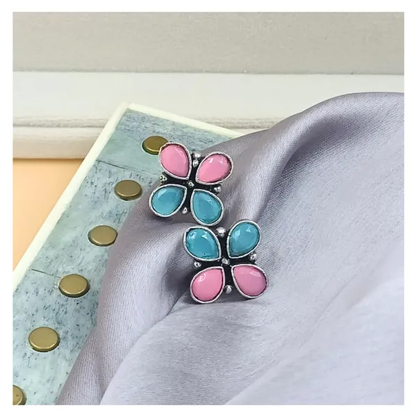 Flower_shape_Pink_&_Sky_Blue_Oxidized_Stud_For_Women_&_Girl_|_Stylish_&_Fashionable_Earing,_Jewellery_for_Women,_Best_Gift_for_Birthday,_Anniversary_&_Wedding