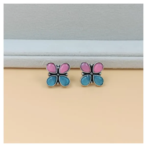 Flower_shape_Pink_&_Sky_Blue_Oxidized_Stud_For_Women_&_Girl_|_Stylish_&_Fashionable_Earing,_Jewellery_for_Women,_Best_Gift_for_Birthday,_Anniversary_&_Wedding
