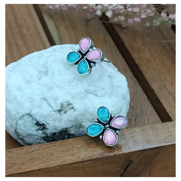 Flower_shape_Pink_&_Sky_Blue_Oxidized_Stud_For_Women_&_Girl_|_Stylish_&_Fashionable_Earing,_Jewellery_for_Women,_Best_Gift_for_Birthday,_Anniversary_&_Wedding