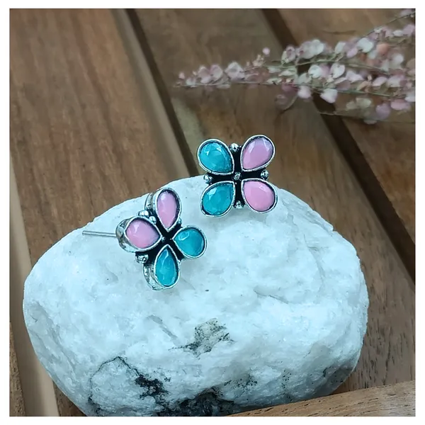 Flower_shape_Pink_&_Sky_Blue_Oxidized_Stud_For_Women_&_Girl_|_Stylish_&_Fashionable_Earing,_Jewellery_for_Women,_Best_Gift_for_Birthday,_Anniversary_&_Wedding