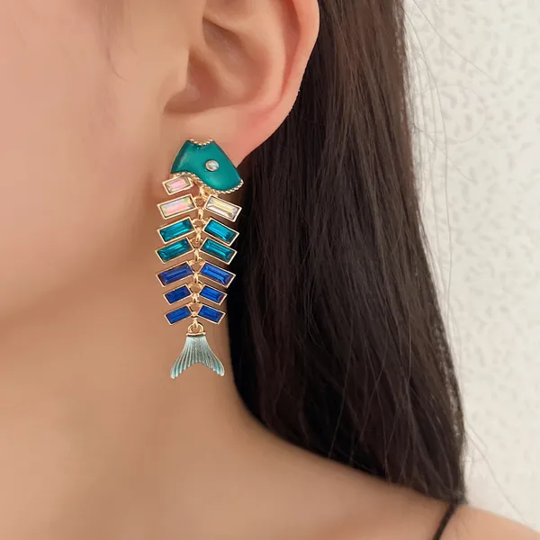 Blackbox_Jewelleries:_Statement_Tropical_Fish_Bone_Earrings_|_Colorful_Drip_Oil_Crystal_Fish_Tail_Dangles