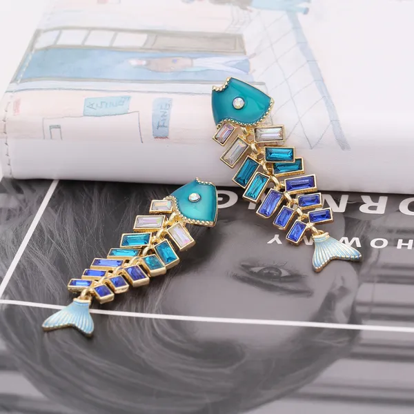 Blackbox_Jewelleries:_Statement_Tropical_Fish_Bone_Earrings_|_Colorful_Drip_Oil_Crystal_Fish_Tail_Dangles