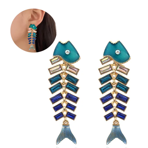 Blackbox_Jewelleries:_Statement_Tropical_Fish_Bone_Earrings_|_Colorful_Drip_Oil_Crystal_Fish_Tail_Dangles