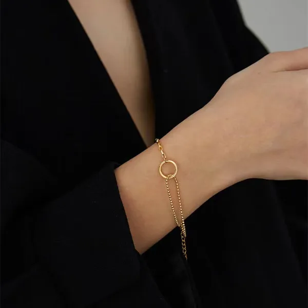 Anti_Tarnish_Asymmetric_chain_Simple_circle_Stainless_Steel_bracelet_For_Girls_&_Women