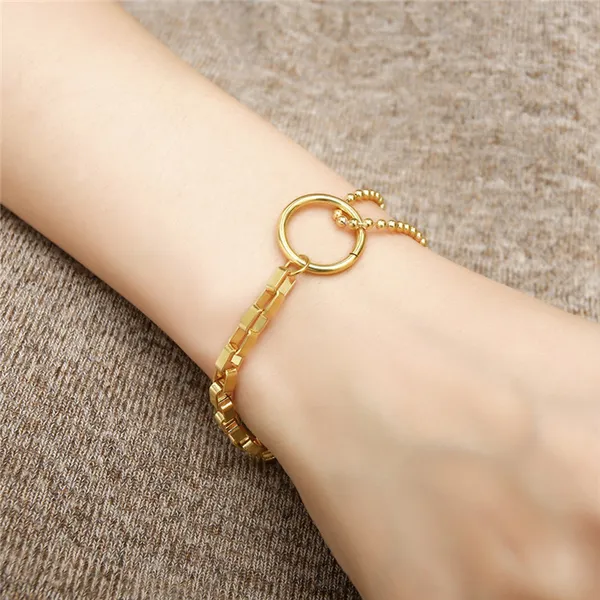 Anti_Tarnish_Asymmetric_chain_Simple_circle_Stainless_Steel_bracelet_For_Girls_&_Women