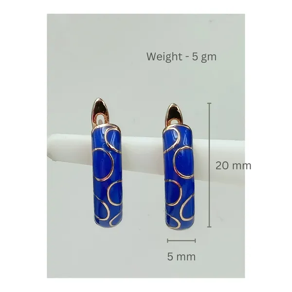 Fashionable_Stylish_Luxury_Royal_Blue_oil_painted_Italian_style__copper_inlays_Hoop_Earrings_for_Women_&_Girls