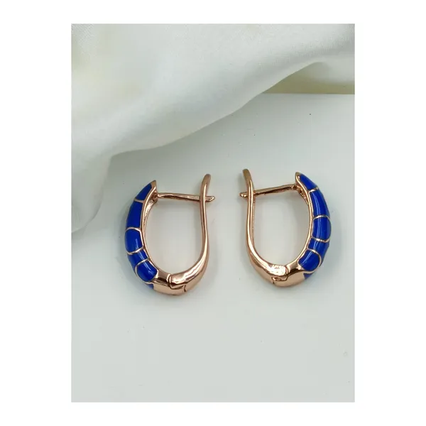 Fashionable_Stylish_Luxury_Royal_Blue_oil_painted_Italian_style__copper_inlays_Hoop_Earrings_for_Women_&_Girls