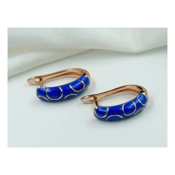 Fashionable_Stylish_Luxury_Royal_Blue_oil_painted_Italian_style__copper_inlays_Hoop_Earrings_for_Women_&_Girls