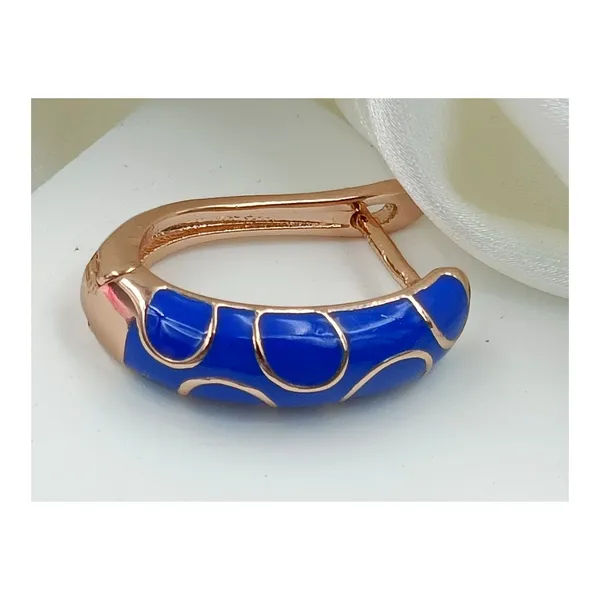 Fashionable_Stylish_Luxury_Royal_Blue_oil_painted_Italian_style__copper_inlays_Hoop_Earrings_for_Women_&_Girls