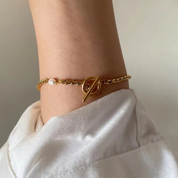 Anti_Tarnish_Buckle_twist_chain_pearl_bracelet_stainless_steel_Bracelet_For_Girls_&_Women