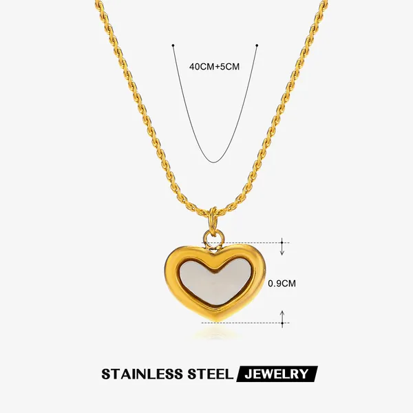 White_Stainless_Steel_Shell_Love_Heart_Jewelry_Sets_Necklace_Bracelet_Earrings_For_Women_&_Girls