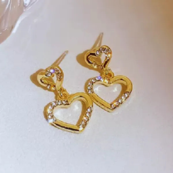 Double_heart_studded_with_Zircon_drop_style_Dangler_for_Women_&_Girls,_Western_Style_Fashionable_Korean_Jewellery