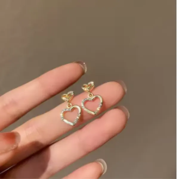 Double_heart_studded_with_Zircon_drop_style_Dangler_for_Women_&_Girls,_Western_Style_Fashionable_Korean_Jewellery