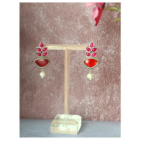 Red_colour_Feather_style_Oxidized_stud_for_Women_&_Girl,_Stylish_Fashionable_Trendy_Earring