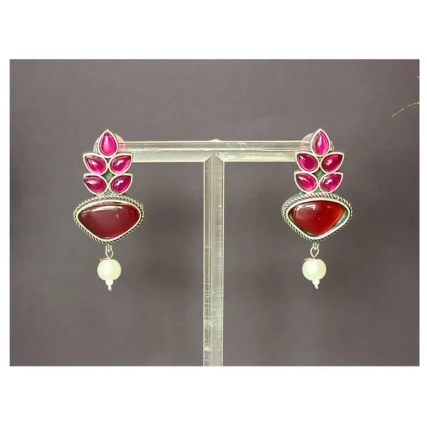 Red_colour_Feather_style_Oxidized_stud_for_Women_&_Girl,_Stylish_Fashionable_Trendy_Earring