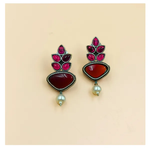 Red_colour_Feather_style_Oxidized_stud_for_Women_&_Girl,_Stylish_Fashionable_Trendy_Earring