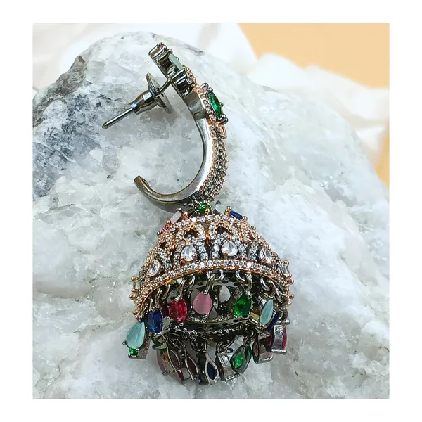 Sparkling_Multi_Color_American_Diamond_Jhumka_for_Women_&_Girls,_Stylish_Party_Wear,_Wedding_Jewellery,_Western_Jewellery