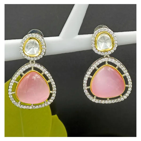 Pink_Colour_Traditional_Kundan_Dangler_Earring_For_Women_&_Girls_|_Stylish_&_Fashionable_Earing