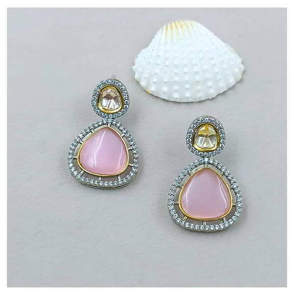 Pink_Colour_Traditional_Kundan_Dangler_Earring_For_Women_&_Girls_|_Stylish_&_Fashionable_Earing