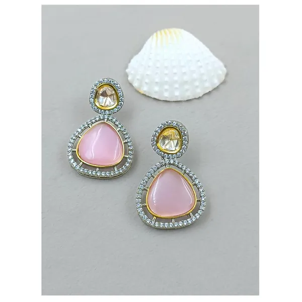 Pink_Colour_Traditional_Kundan_Dangler_Earring_For_Women_&_Girls_|_Stylish_&_Fashionable_Earing