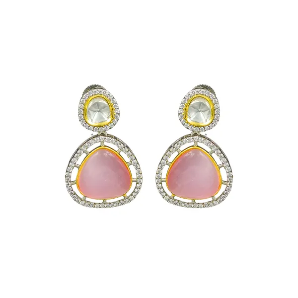 Pink_Colour_Traditional_Kundan_Dangler_Earring_For_Women_&_Girls_|_Stylish_&_Fashionable_Earing