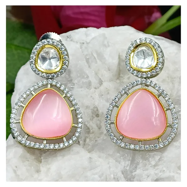 Pink_Colour_Traditional_Kundan_Dangler_Earring_For_Women_&_Girls_|_Stylish_&_Fashionable_Earing