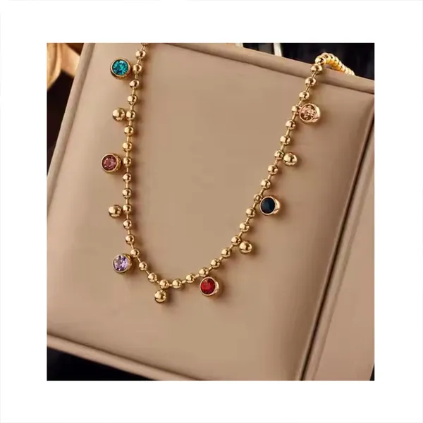 Dainty_Multi-Color_Zircon_&_Gold_Beaded_Stainless_Steel_Necklace_|_Blackbox_Jewelleries