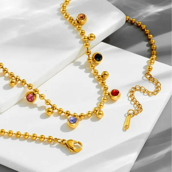Dainty_Multi-Color_Zircon_&_Gold_Beaded_Stainless_Steel_Necklace_|_Blackbox_Jewelleries