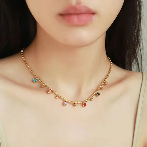 Dainty_Multi-Color_Zircon_&_Gold_Beaded_Stainless_Steel_Necklace_|_Blackbox_Jewelleries